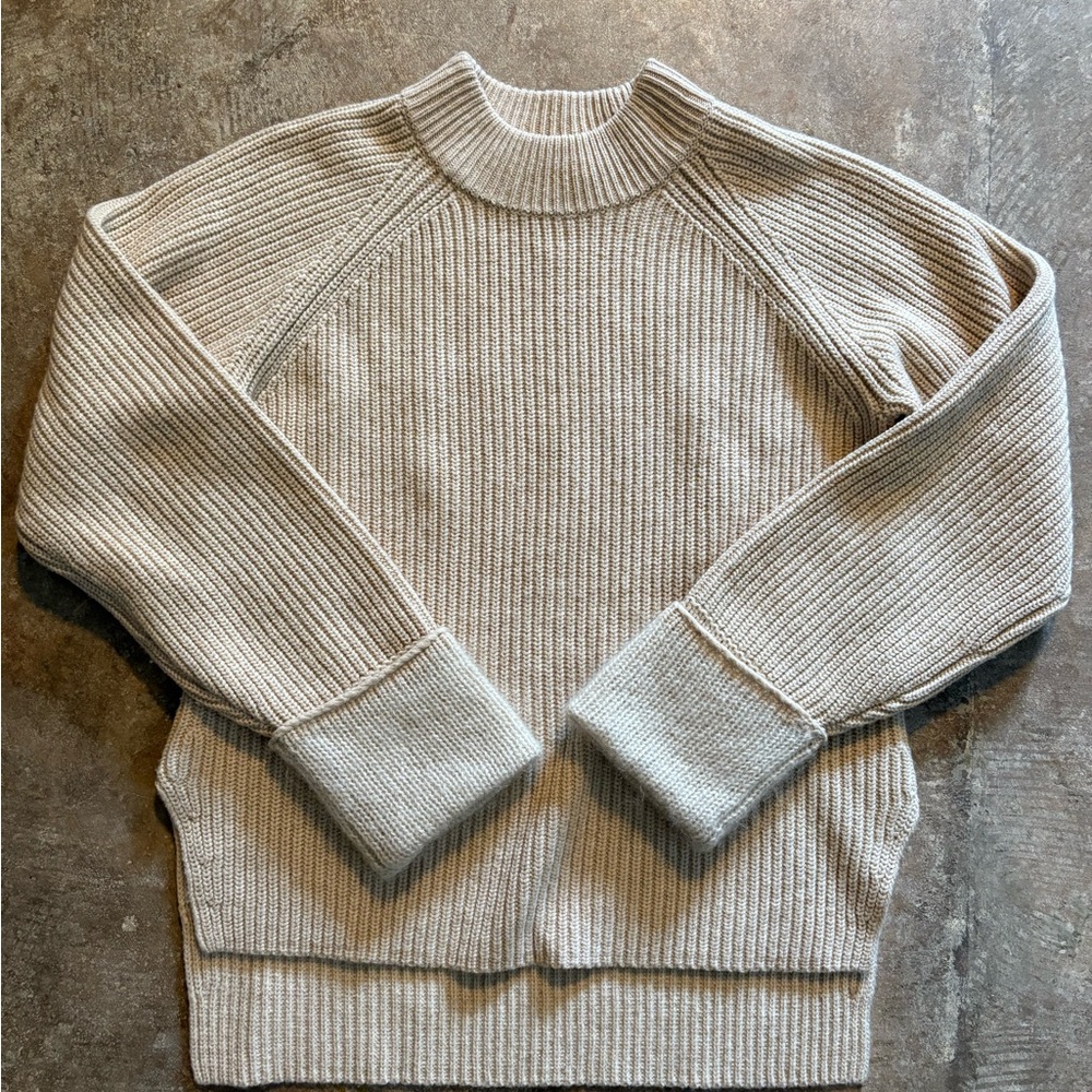 3.1 Phillip Lim Chunky Knit Wool Yak Mohair Blend Sweater XS Tan Cream Beige